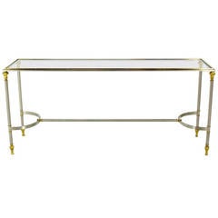 Steel and Brass Console Table in the Style of Maison Jansen