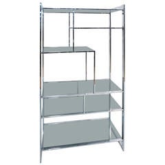 Chrome and Smoked Glass Etagere by Design Institute of America