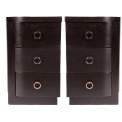 Pair of Ebonized Walnut Nightstands by TH Robsjohn Gibbings