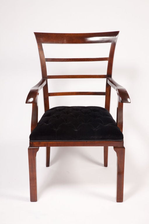 Hungarian Pair of Art Deco Walnut Arm Chairs