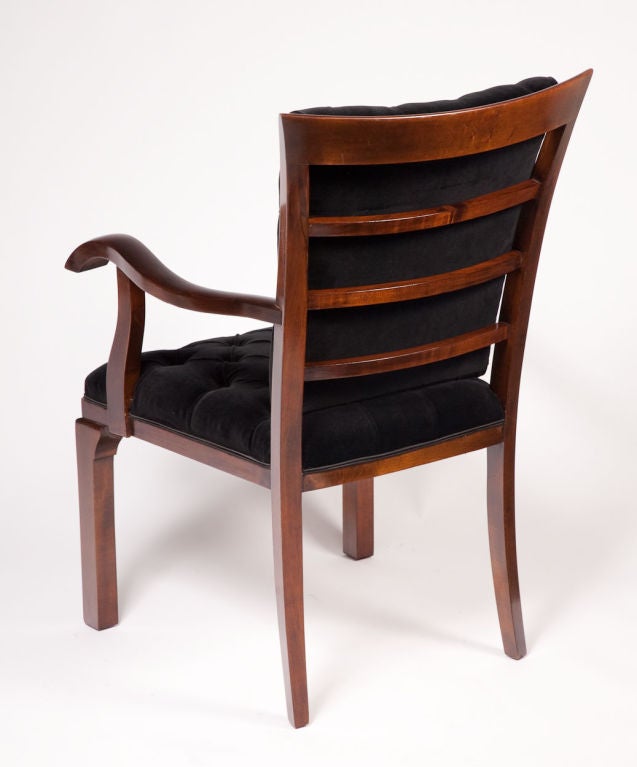 Pair of Art Deco Walnut Arm Chairs 1