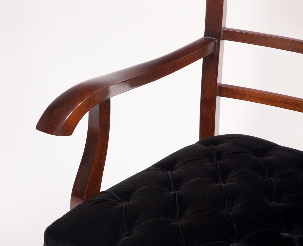 Pair of Art Deco Walnut Arm Chairs 2