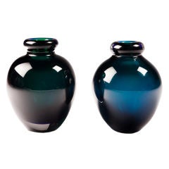 Antique Pair of Murano Glass Vases by Vittorio Zecchin
