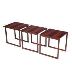 Set of 3 Interlocking Rosewood Tables by Kai Kristiansen