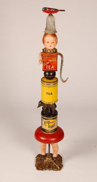 Bambola Folk Art Found Objects TOTEM di Bill Fink, Bergdorf Goodman in vendita 1