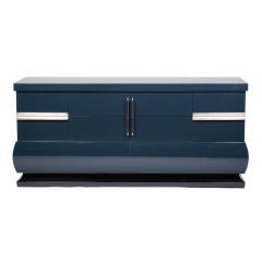 Art Deco Midnight Blue Lacquer Dresser