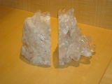 Pair of Rock Crystal Quartz Geode Bookends