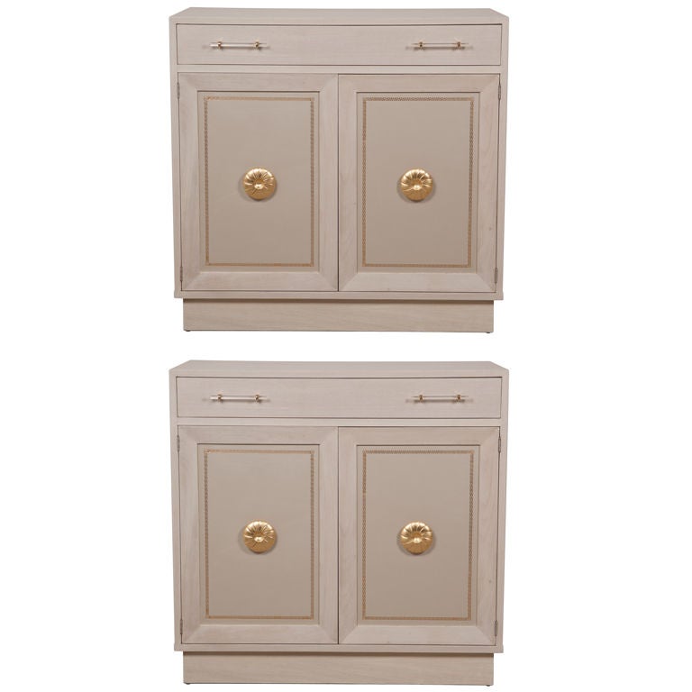 Pair of Bleached Mahogany Cabinets by Grosfeld House