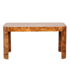 Italian Pieced Olive Wood Desk with Brass Insets