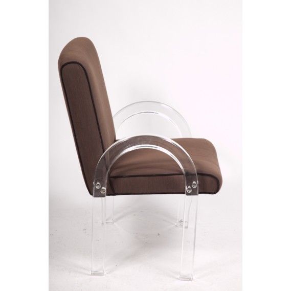 Six Lucite Waterfall Dining Chairs by Charles Hollis Jones