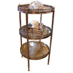 Brass and glass three-tier Empire Style Side table Brass and glass three-tier Empire Style Side table