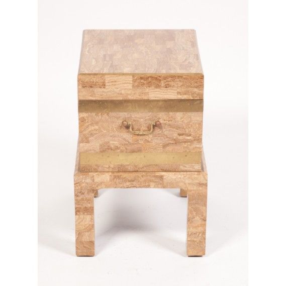 Maitland Smith Tessalated Marble and Brass Coffer