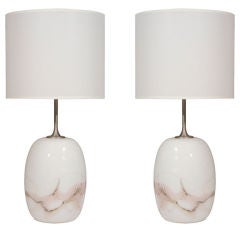 Pair of Michael Bang for Holmegaard Ovoid Lamps