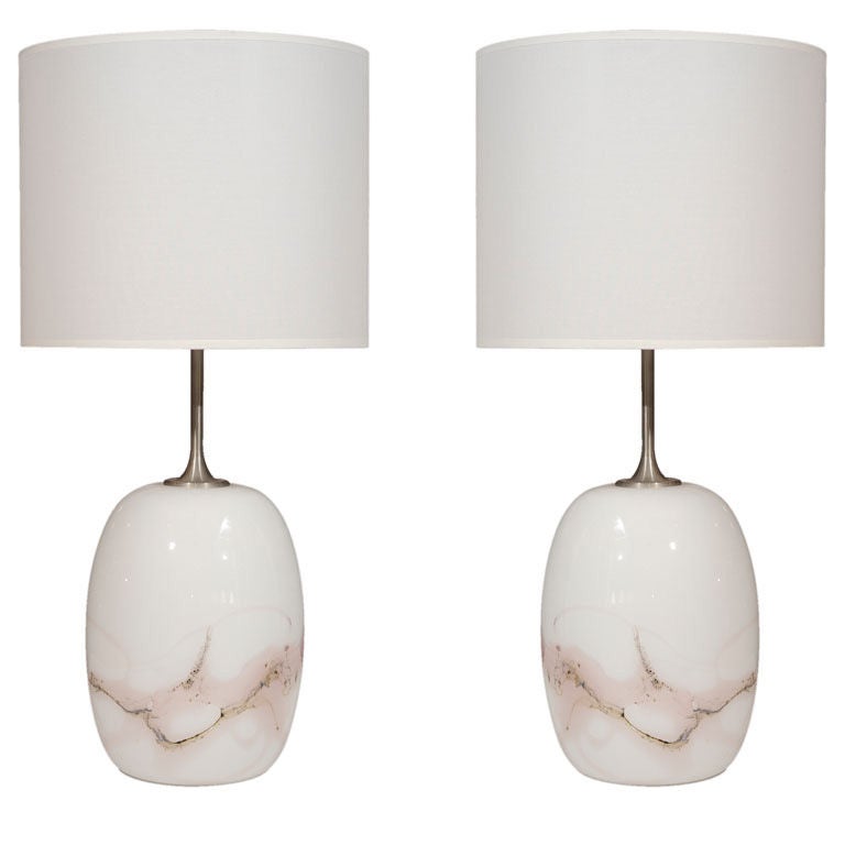 Pair of Michael Bang for Holmegaard Ovoid Lamps