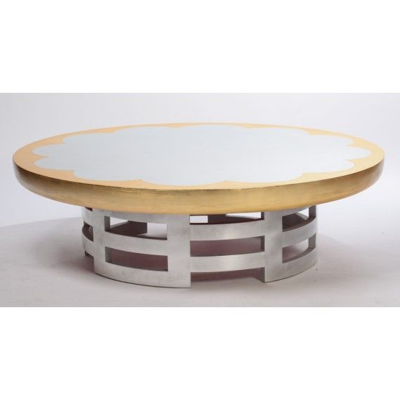 Custom silver and gold leaf coffee table by award winning designers Muller & Barringer for Kittinger.