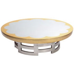 Silver and Gold Leaf Lotus Coffee Table by Muller & Barringer