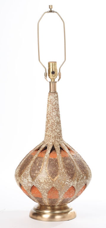 Pair of Enameled Fleckstone Lamps