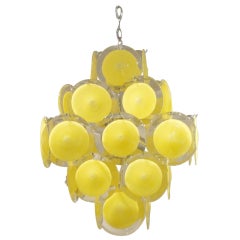 Yellow Vistosi Murano Glass Chandelier
