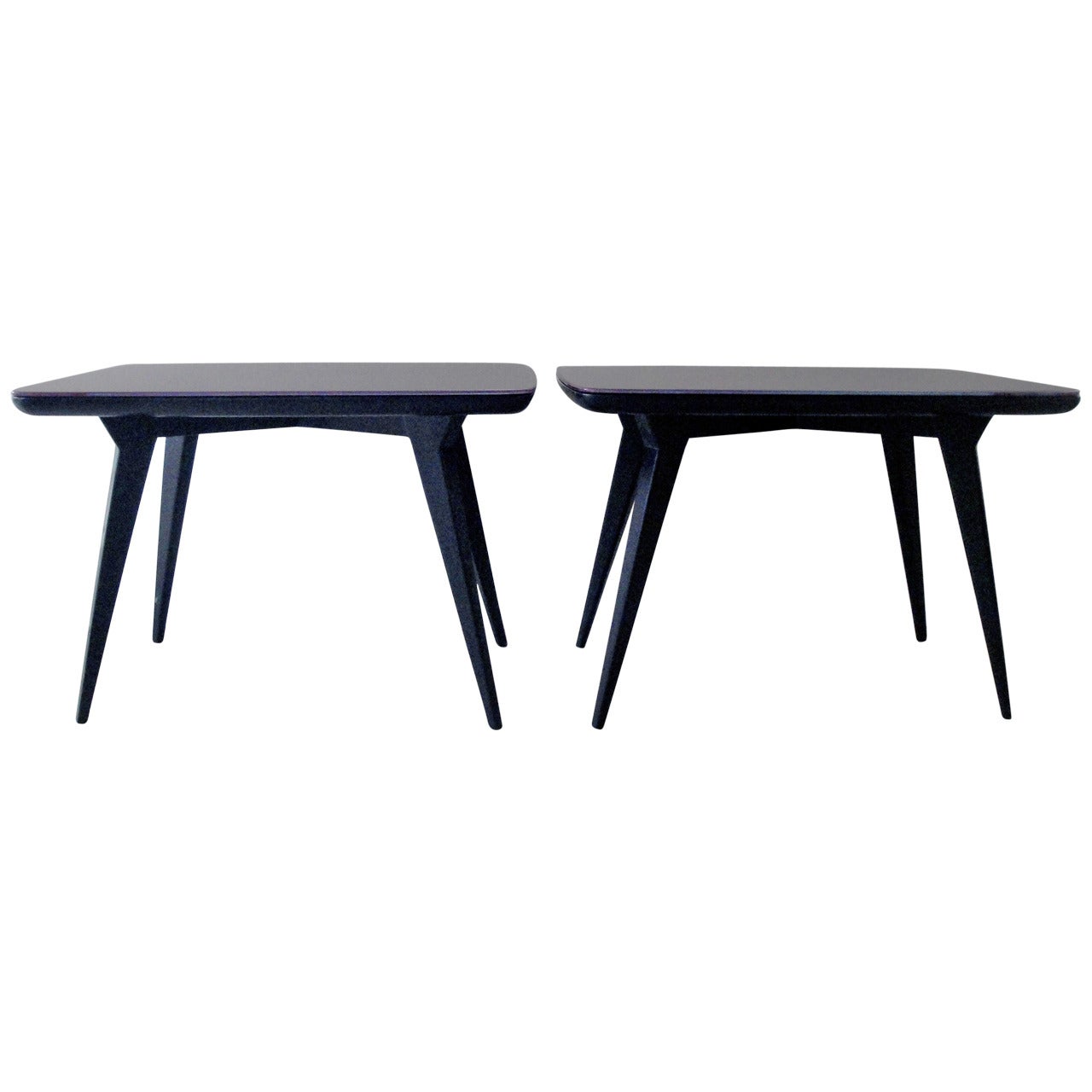 Pair of Ponti Style Side Tables For Sale