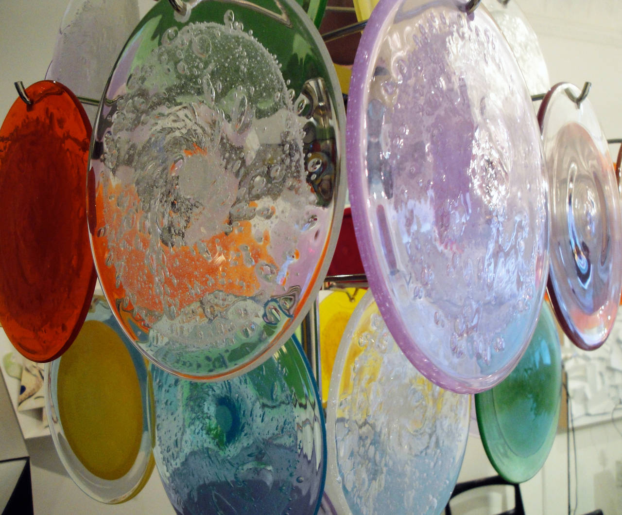 Multi-Color Murano Glass Chandelier In Excellent Condition In Hudson, NY