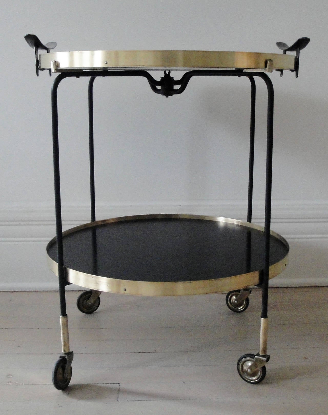 Mid-Century Modern Round Italian Bar Cart