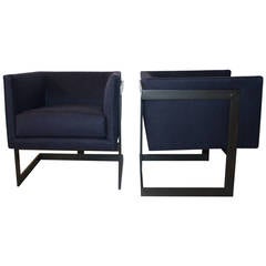 Pair of Milo Baughman "Cube" Chairs 10