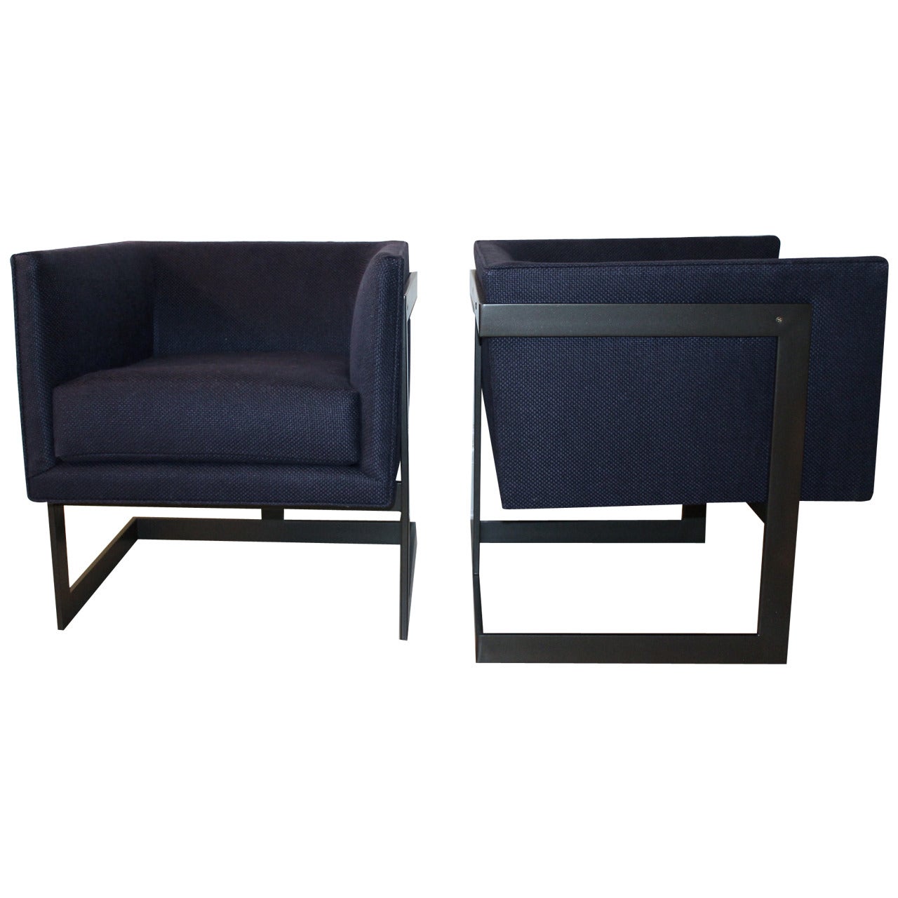 Pair of Milo Baughman "Cube" Chairs For Sale