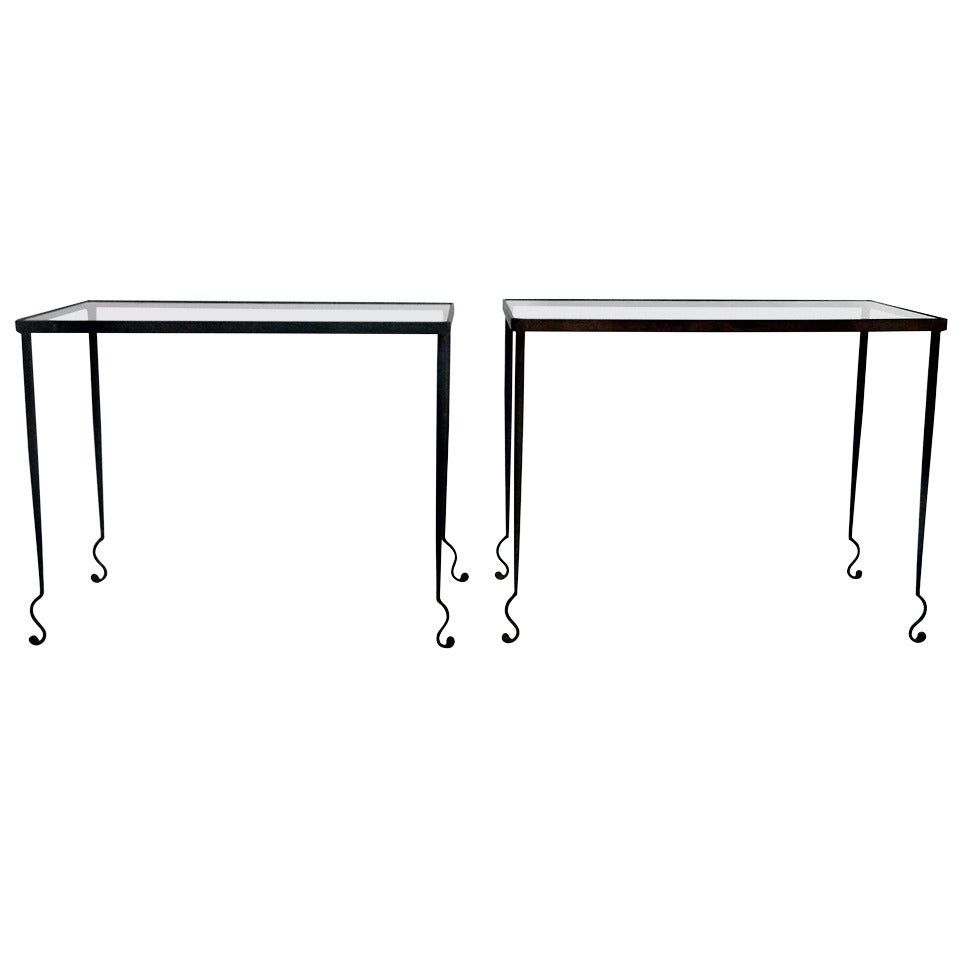 Dolt Wrought Iron French Side Tables For Sale
