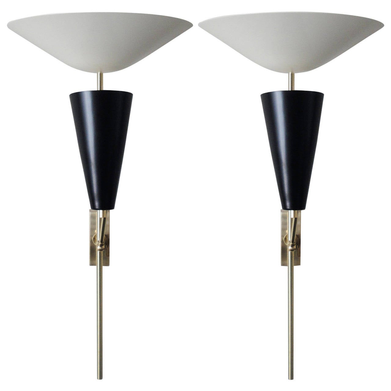 Pair of Double Shade Sconces For Sale at 1stdibs
