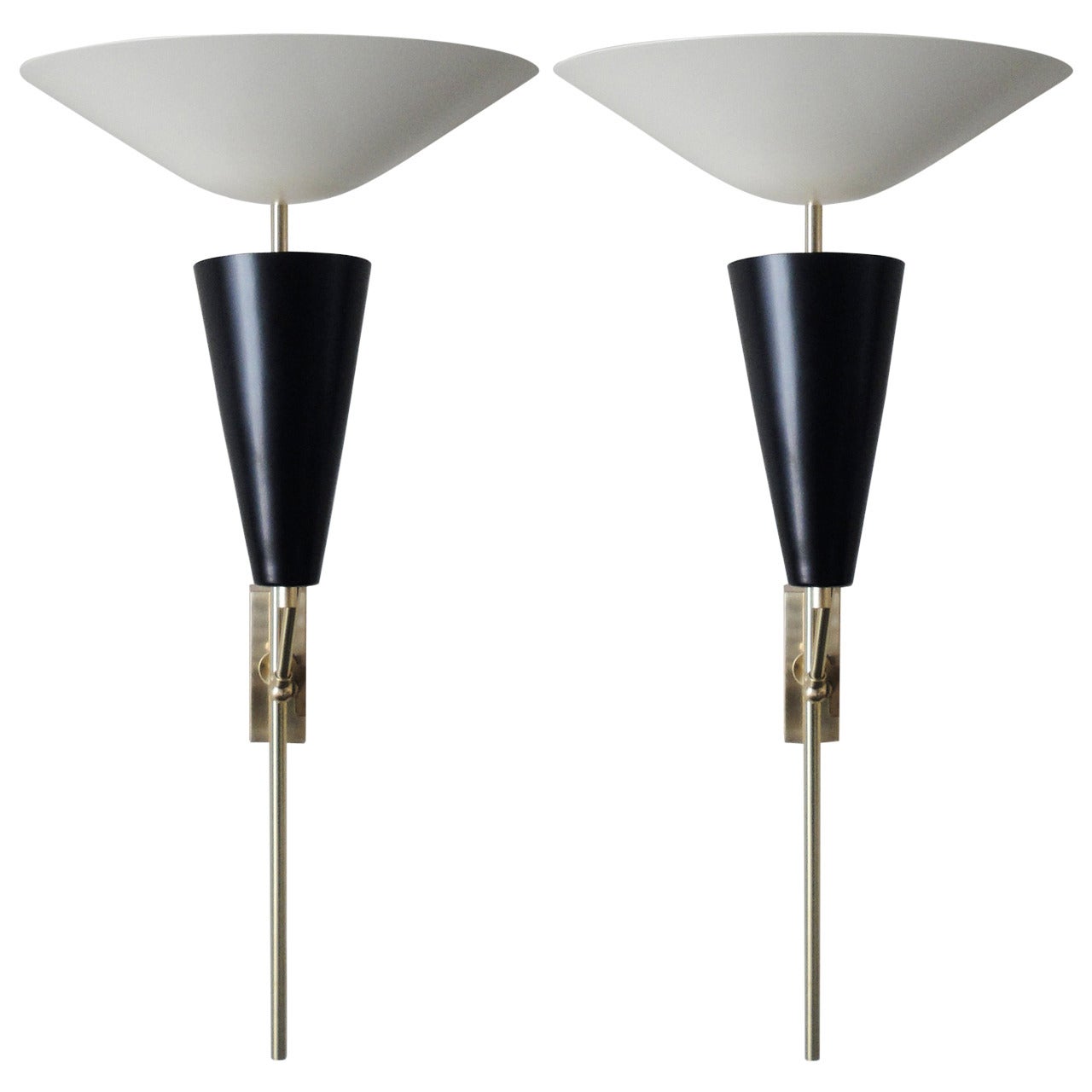 Pair of Double Shade Sconces For Sale