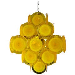 Yellow Murano Glass Chandelier