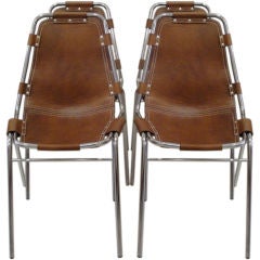 Four Charlotte Perriand Leather Chairs