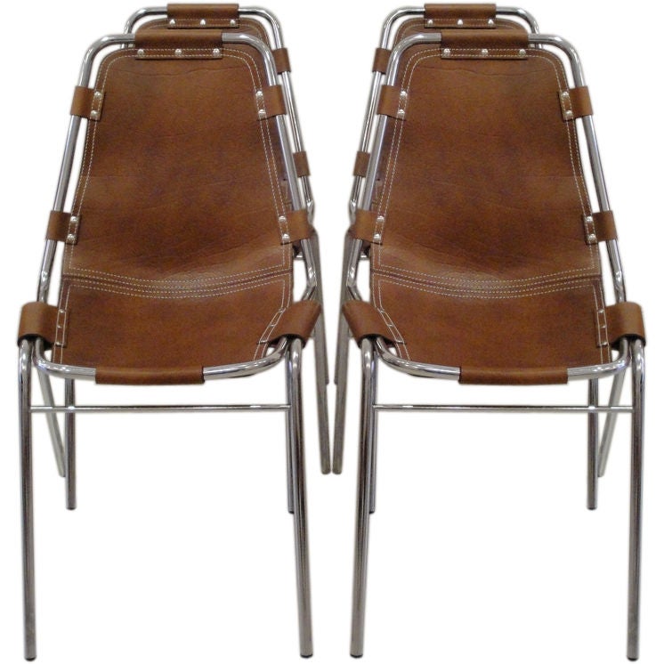 Four Charlotte Perriand Leather Chairs