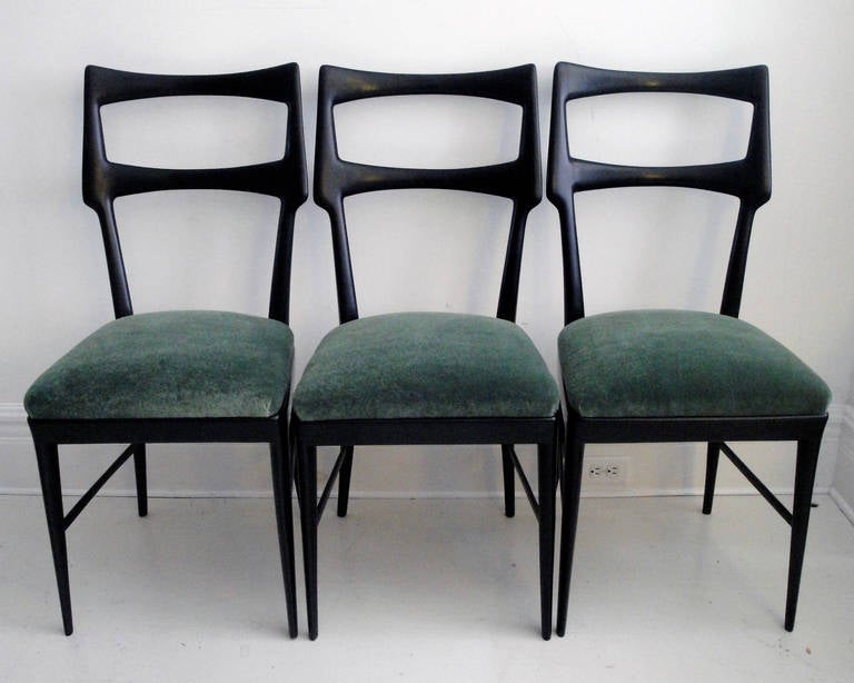 Mid-Century Modern Set of Six Vittorio Dassi Dining Chairs