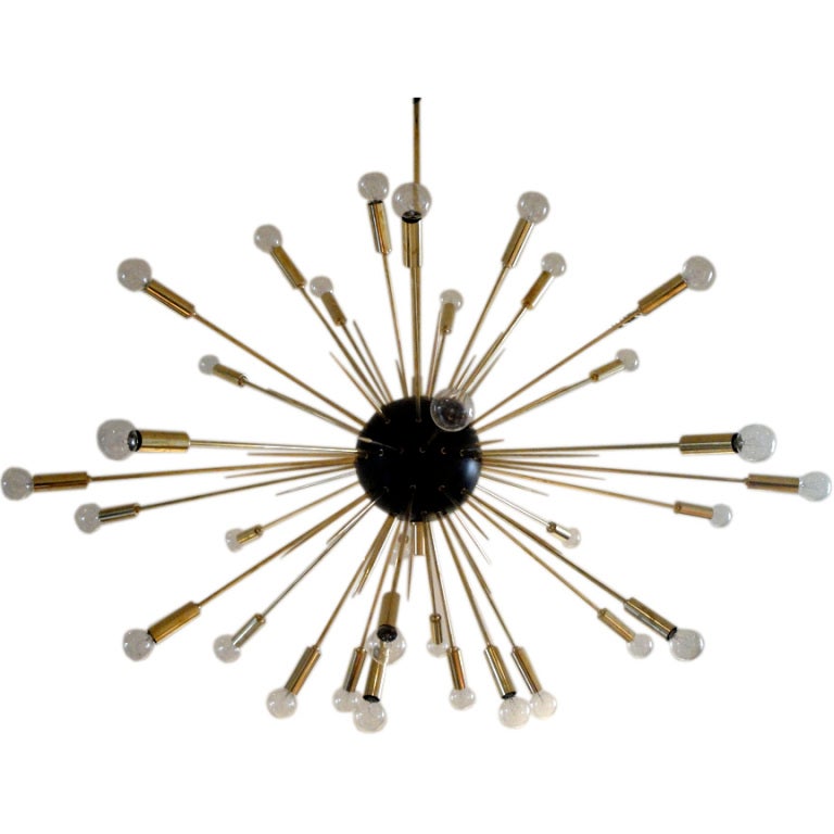 Italian Brass Sputnik Chandelier For Sale