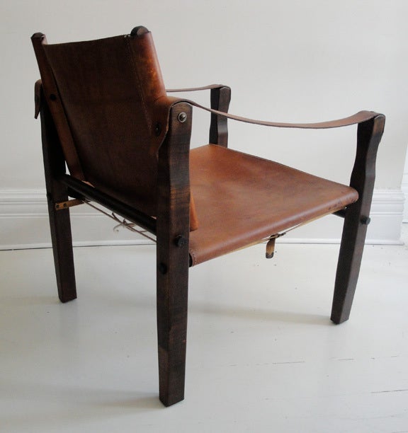 Pair of Leather Safari Chairs 1