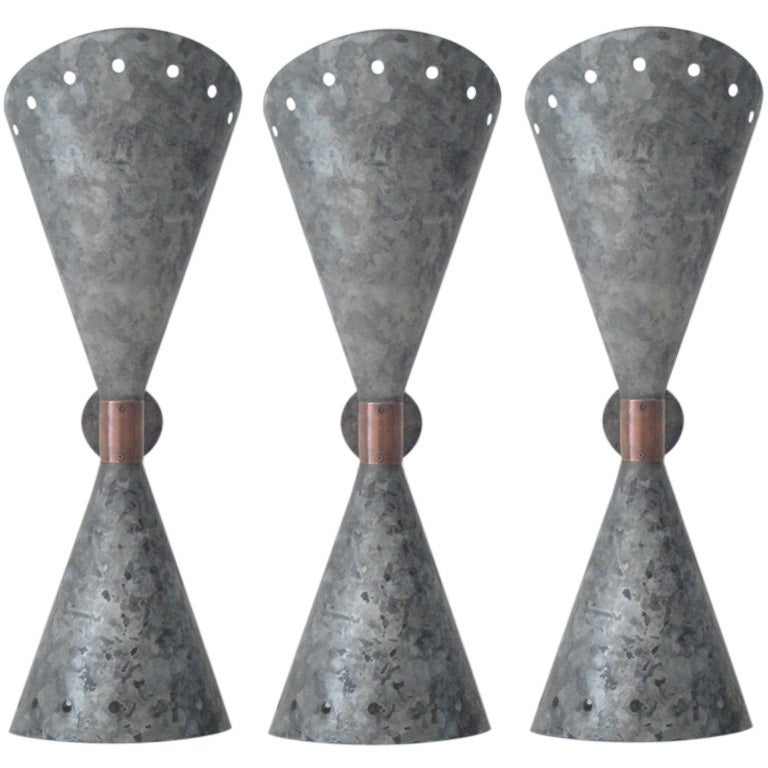 Galvanized Zinc Sconces For Sale at 1stDibs