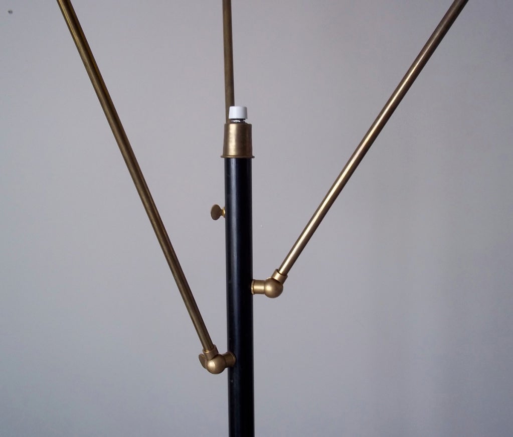 Brass Tri-Color Floor Lamp by Stilnovo For Sale