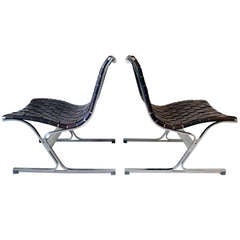 Two Leather Chairs by Ross Littell