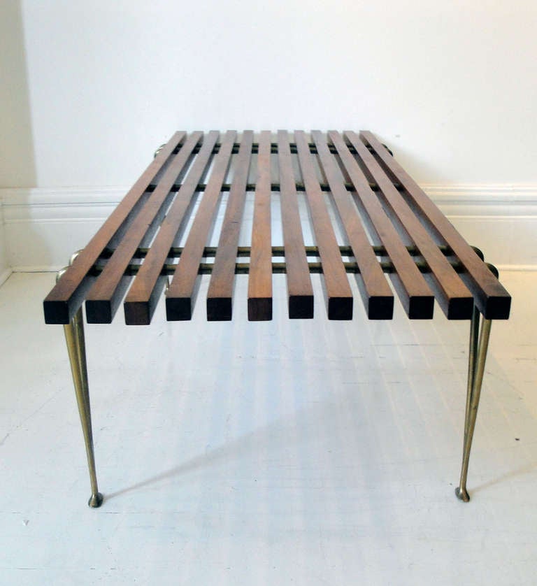 American Walnut 'Suspended Beam' Bench by Hugh Acton