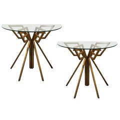 Pair of Metal & Glass Console Tables