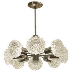 8 Arm Radial Chandelier With Crystalline Globes
