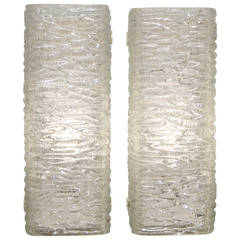 Pair of Kaiser Ice Glass Sconces