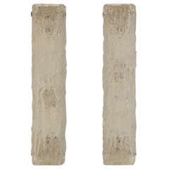 Pair of Square Profile Ice Glass Vanity Sconces