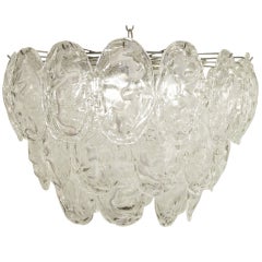 Mazzega Murano Glass Disc Chandelier