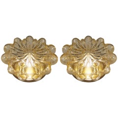 Pair of Unique Bubble Light Flush Mounts