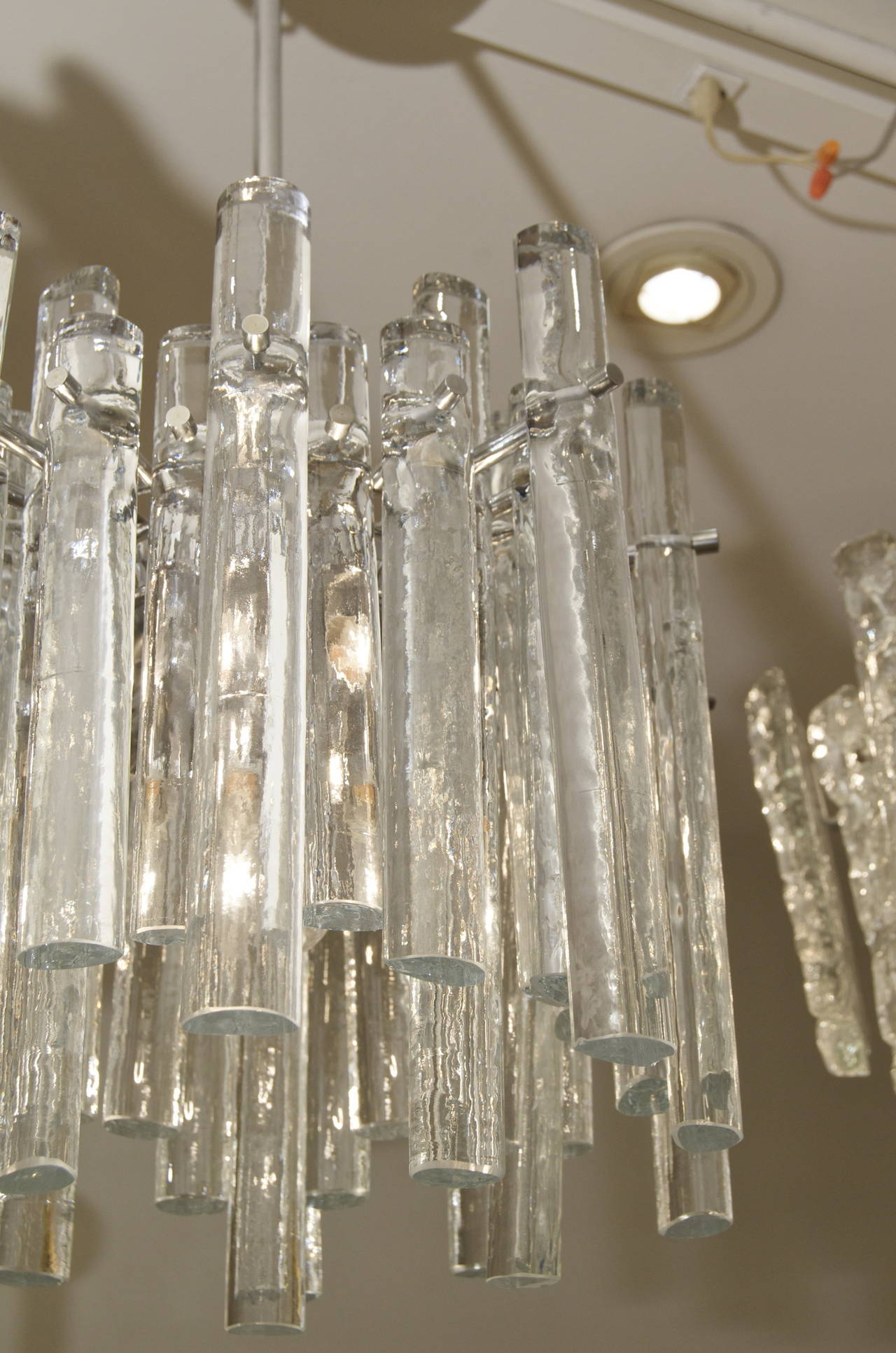 Chrome Kinkeldey Ice Stick Crystal Chandelier