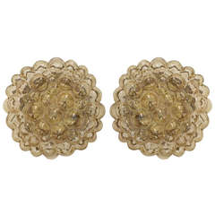 Pair of Austrian Bubble Flush Mount Light
