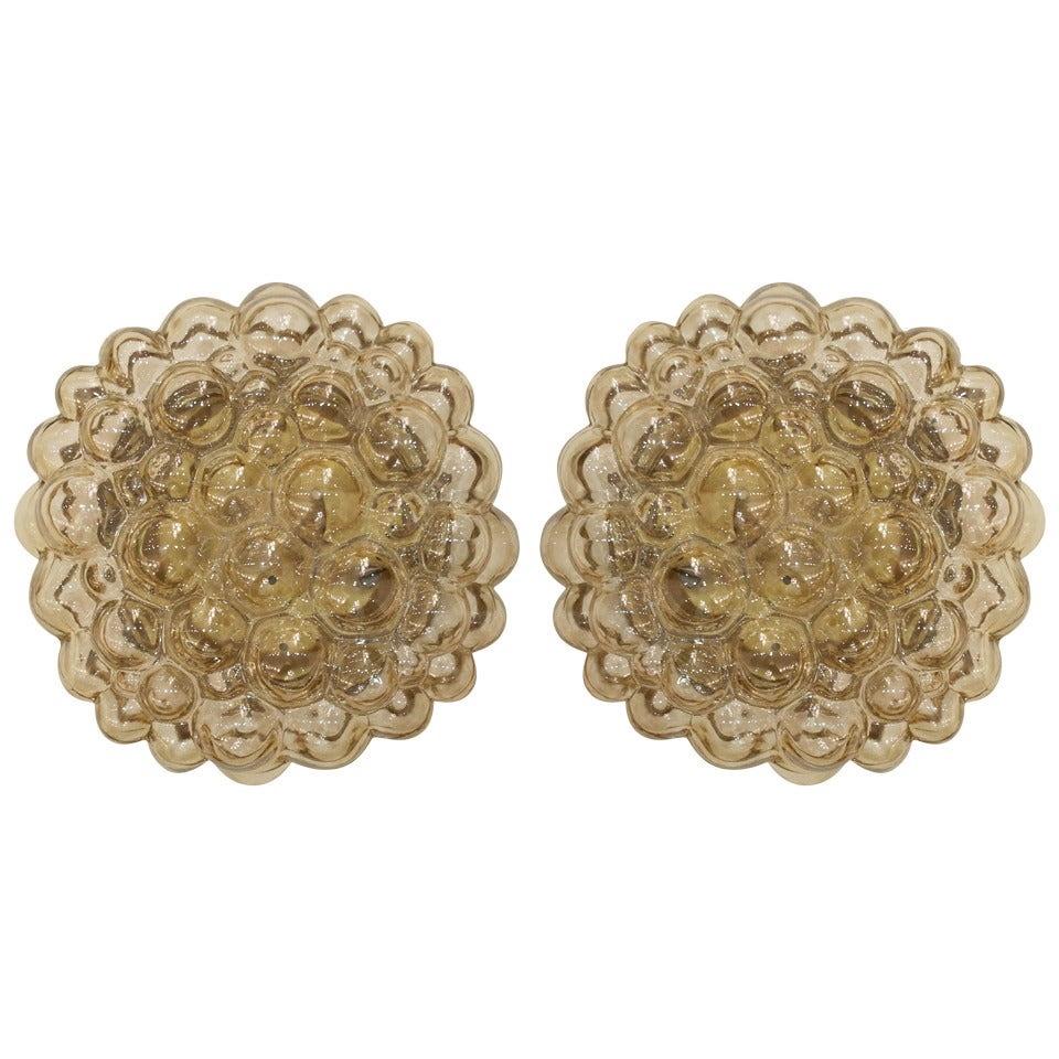Pair of Austrian Bubble Flush Mount Light