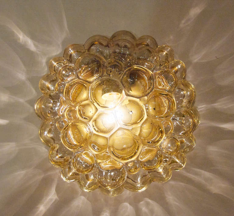 Mid-20th Century Pair of Austrian Bubble Flush Mount Light